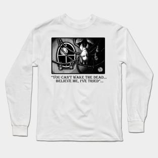 Wednesday Napping With Bats - You Can't Wake The Dead - Black Outlined Version Long Sleeve T-Shirt